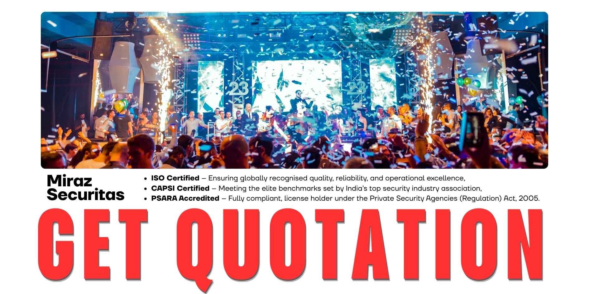 Hire bouncer services for events by Miraz Securitas
